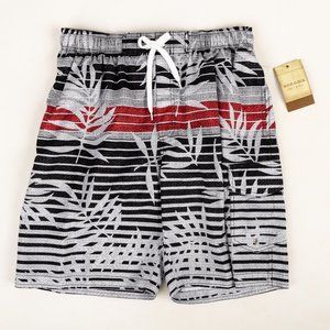 Sonoma Gray Black Burgundy Swim Trunks NEW with Tags